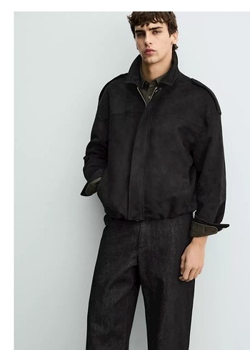 Siyah Süet erkek Ceket - Görsel 5