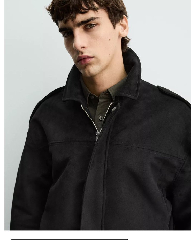 Siyah Süet erkek Ceket - Görsel 4