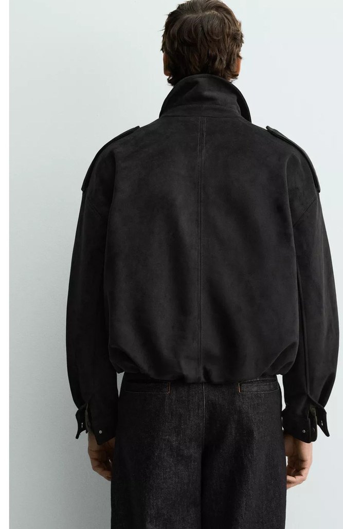 Siyah Süet erkek Ceket - Görsel 3