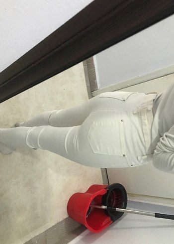 s Beden Beyaz Kadın Kot Dar Kesim Jean