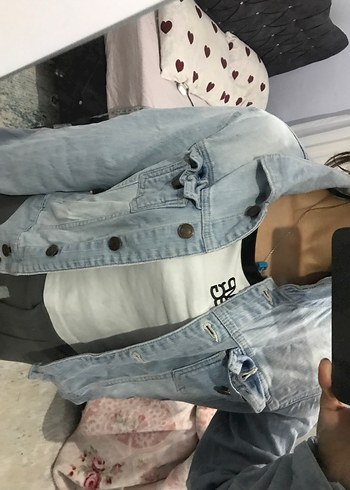 Düğmeli Mavi Kadın Denim Ceket