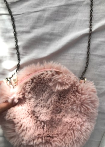 Pembe Peluş Detaylı Kadın Çanta - Görsel 2