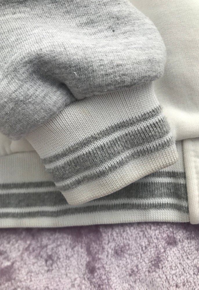 Gri Kollu Beyaz Düğmeli Kadın Ceket - Görsel 4