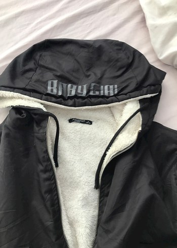 Kadın Siyah Midi Kapüşonlu Kışlık Ceket - Görsel 2