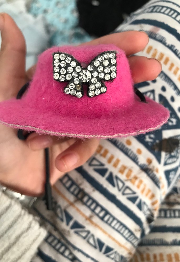 Kedi İçin Pembe Taşlı Şapka - Görsel 3
