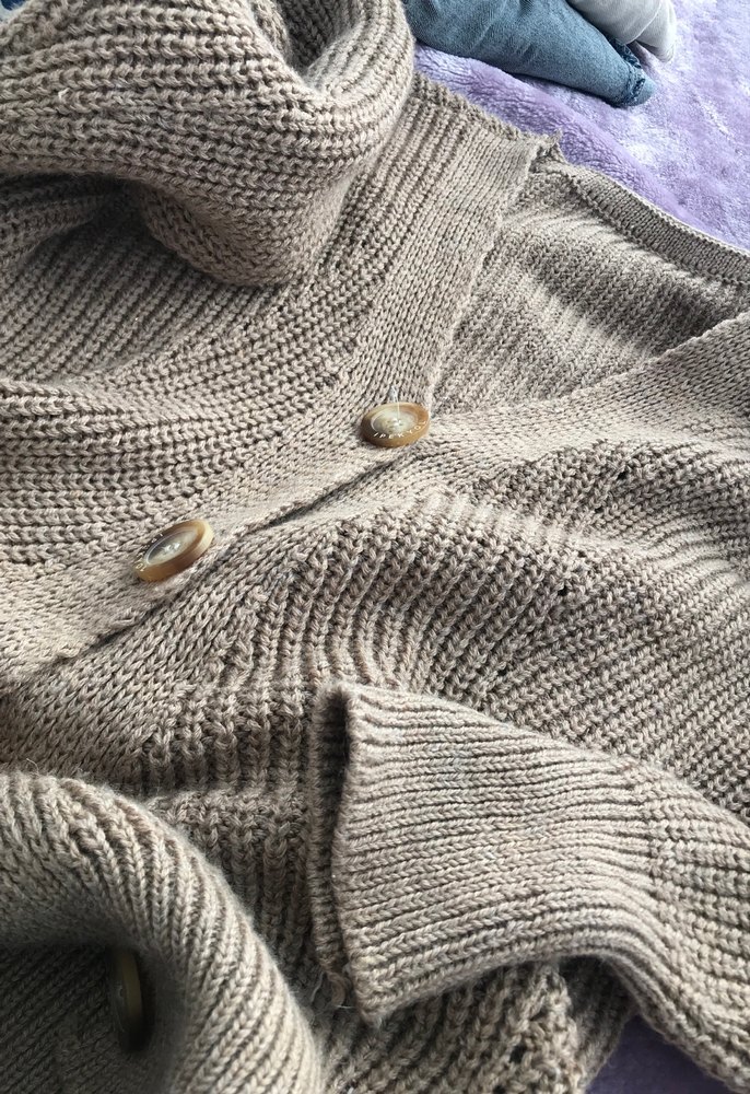 Bej Düğmeli Triko Kadın Hırka - Görsel 4