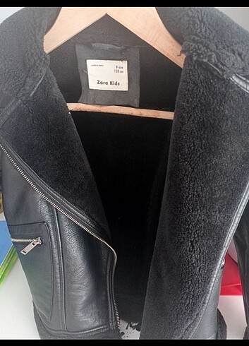 Zara kürklü deri mont