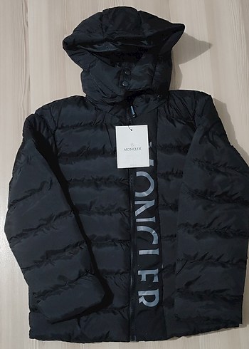 Siyah Kapüşonlu erkek çocuk Kış Montu - Görsel 2
