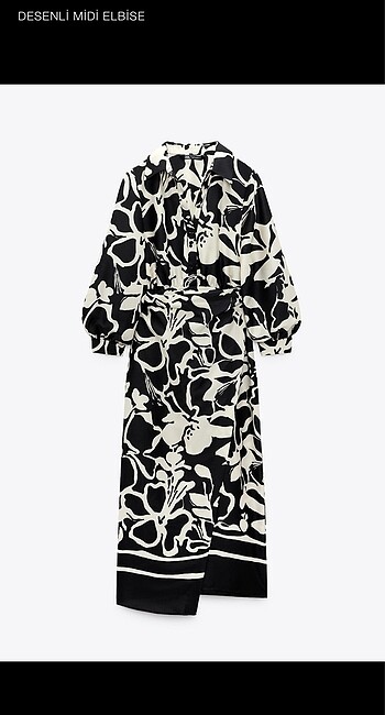 Zara saten midi boy elbise