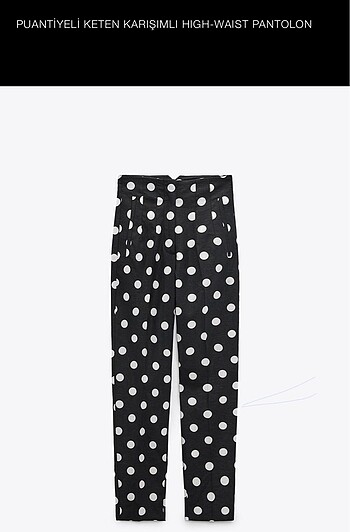 ZARA PUANTİYELİ KETEN YÜKSEKBEL PANTALON