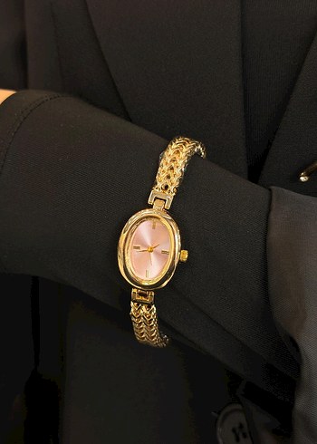 Modern Klasik Parlak Altın Kadın Saati - Görsel 12