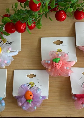 Çok Renkli Pastel Lastikli Saç tokaları - Görsel 4