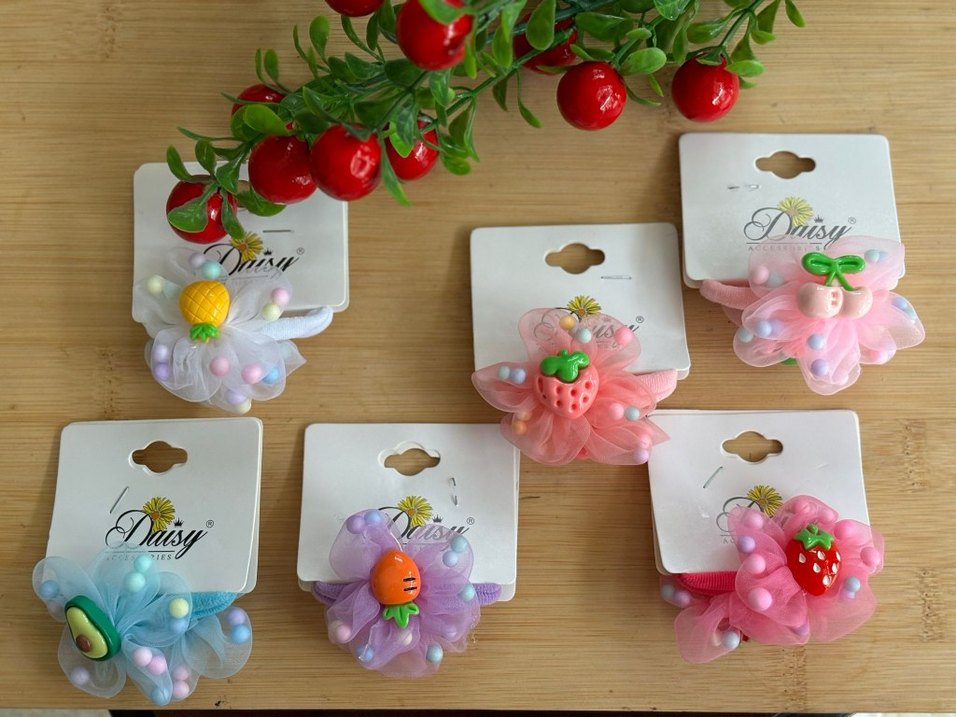 Çok Renkli Pastel Lastikli Saç tokaları - Görsel 4