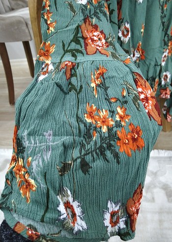 Turkuaz Renkli Bohem Midi bluz - Görsel 3