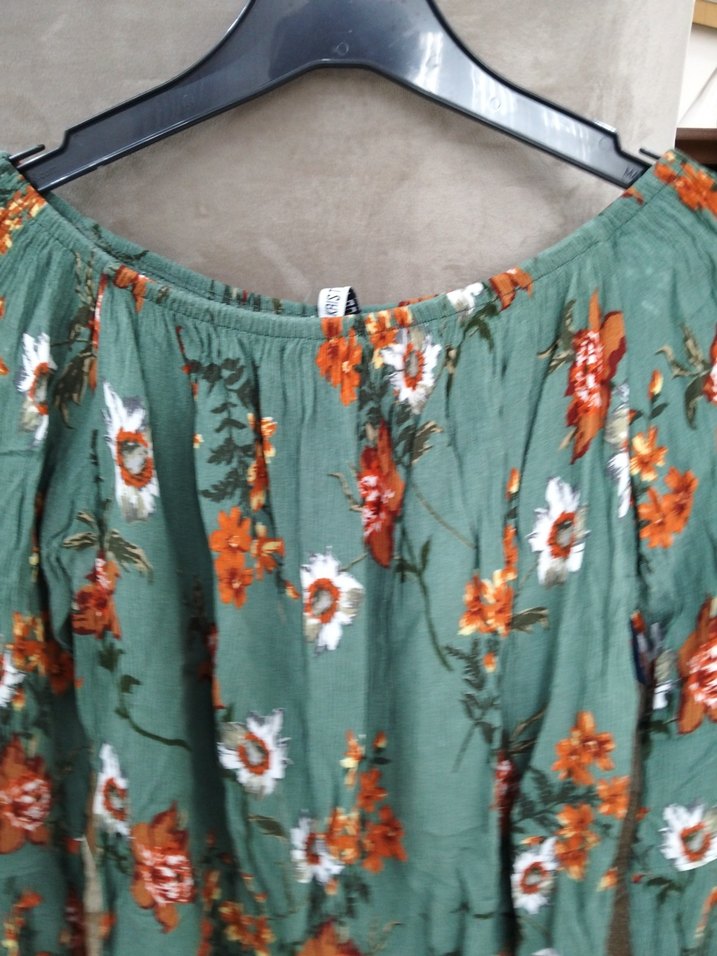 Turkuaz Renkli Bohem Midi bluz - Görsel 2