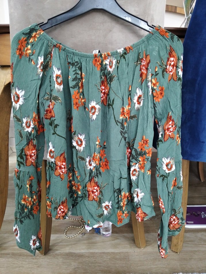 Turkuaz Renkli Bohem Midi bluz - Görsel 4