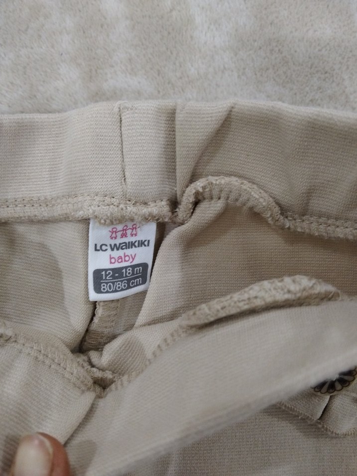 Düğmeli Bej Kız Tayt - Görsel 2