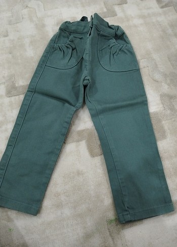 Düğmeli Yeşil kız Çocuk Pantolonu - Görsel 3