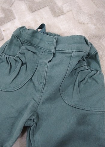 Düğmeli Yeşil kız Çocuk Pantolonu - Görsel 2