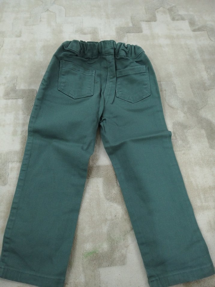 Düğmeli Yeşil kız Çocuk Pantolonu - Görsel 4