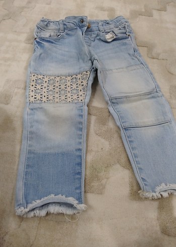 Gri Baskılı Salaş Midi Kot Pantolon - Görsel 3