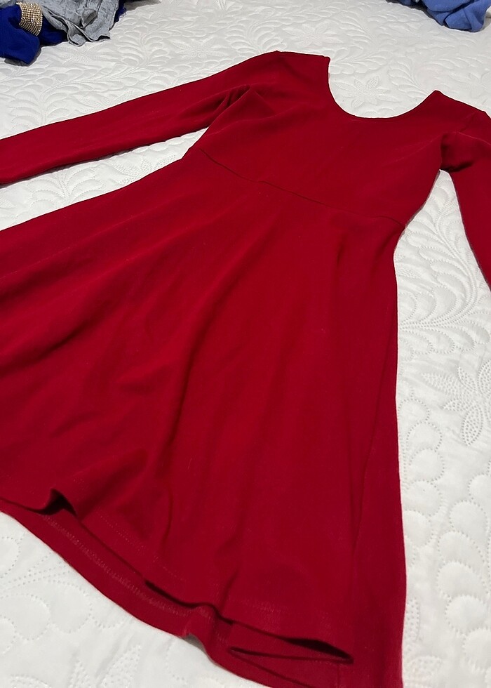 Kırmızı triko mini elbise&tunik - Görsel 3