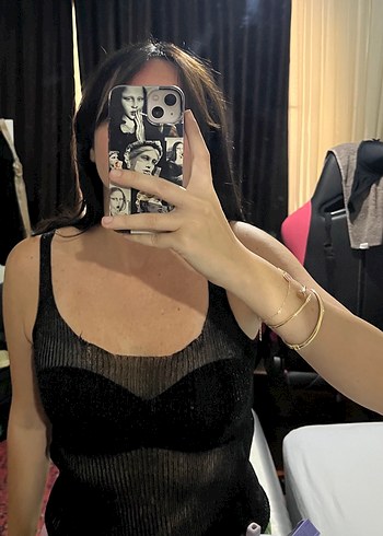 Zara Metalik full transparan bluz (yeni ve etiketli) - Görsel 7