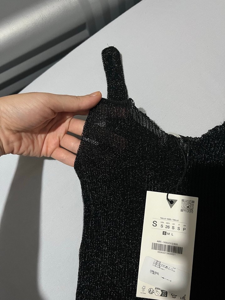 Zara Metalik full transparan bluz (yeni ve etiketli) - Görsel 4