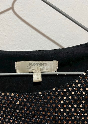 Koton Siyah Parlak Payetli Midi Abiye Elbise