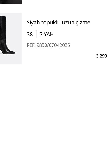 Stradivarius Siyah Topuklu Çizme - Görsel 2