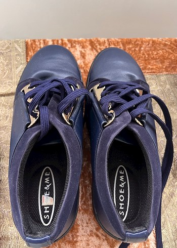 Lacivert Platform Topuklu Kadın Spor Ayakkabı - Görsel 6