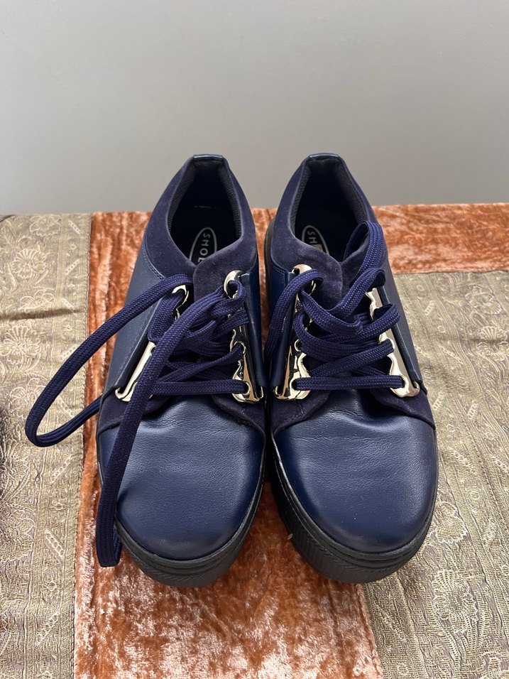 Lacivert Platform Topuklu Kadın Spor Ayakkabı - Görsel 2