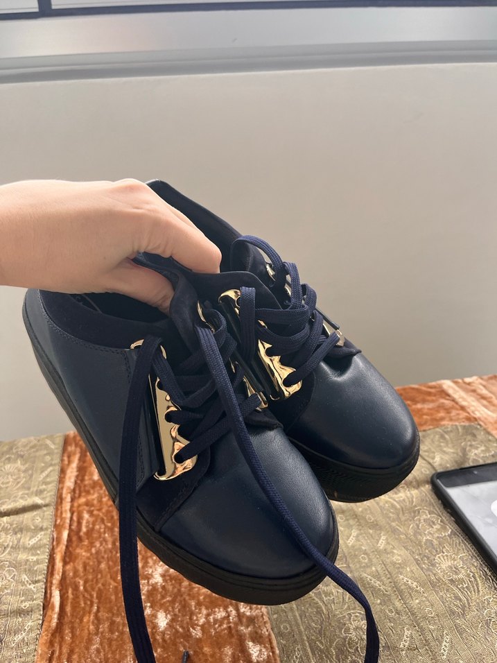 Lacivert Platform Topuklu Kadın Spor Ayakkabı - Görsel 5