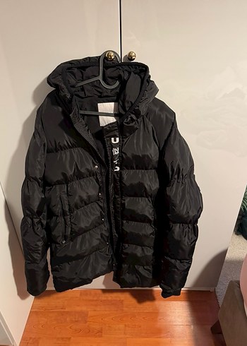 United4 marka erkek Siyah Midi Street Style Kış Montu - Görsel 3