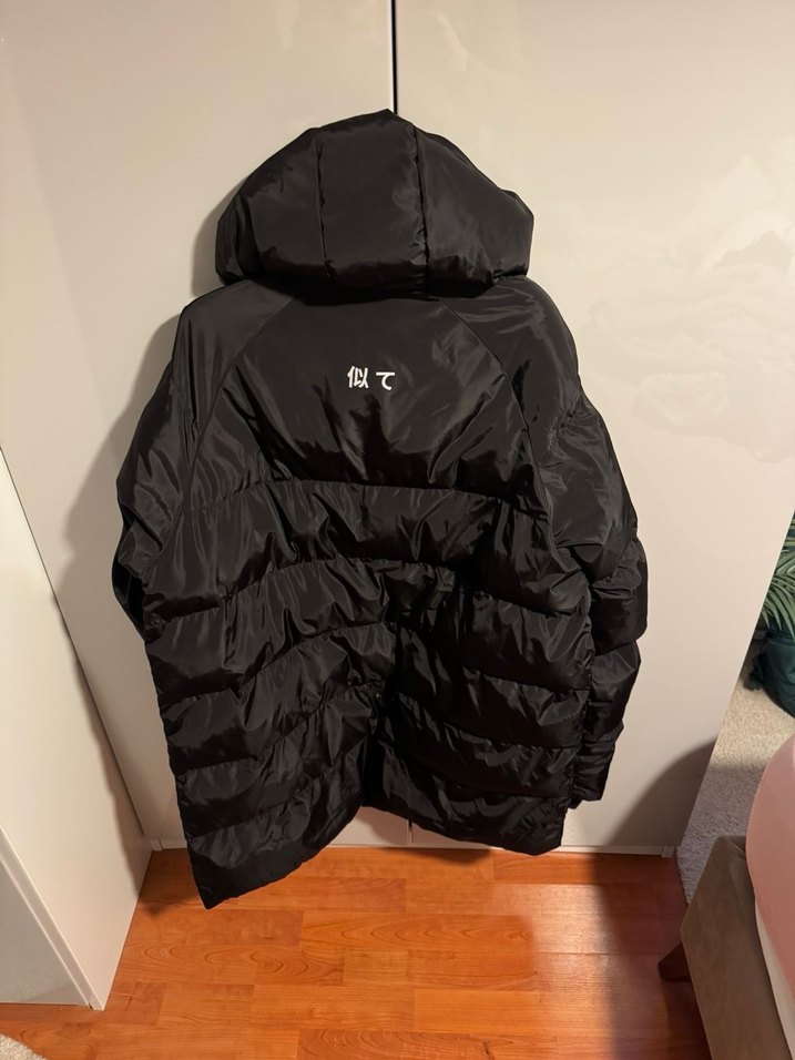 United4 marka erkek Siyah Midi Street Style Kış Montu - Görsel 2