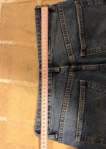 Zara Kadın Mavi Denim Normal Boy Rahat Kesim Jean - Görsel 8