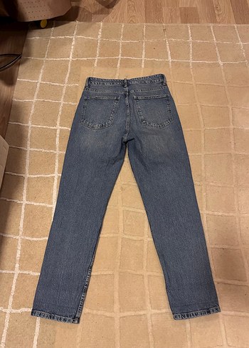 Zara Kadın Mavi Denim Normal Boy Rahat Kesim Jean - Görsel 4