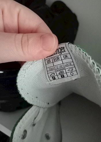 37 Beden Yeşil Spor Ayakkabı Velcro Detaylı