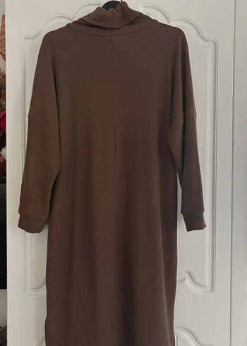 Kadın Kahverengi Uzun Triko Elbise - Görsel 2