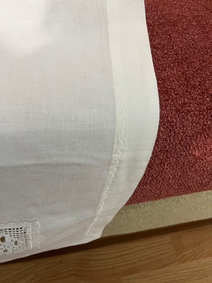 Ara ve uç dantelli yastık-karyola eteği - Görsel 3