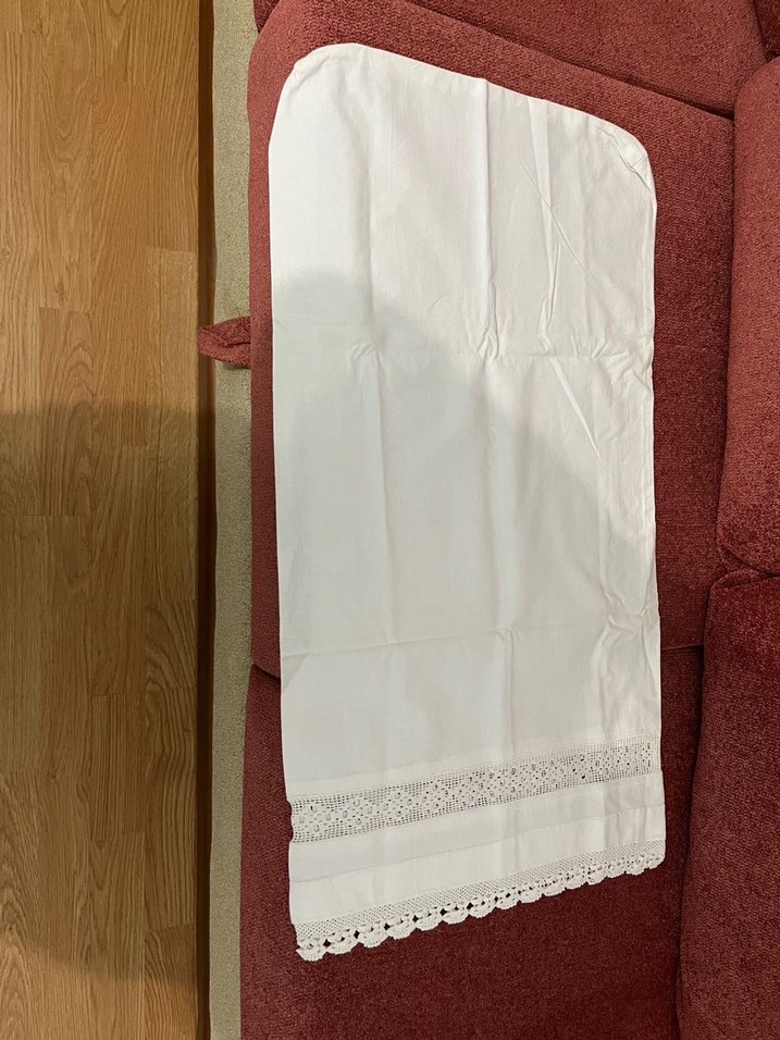 Ara ve uç dantelli yastık-karyola eteği - Görsel 4