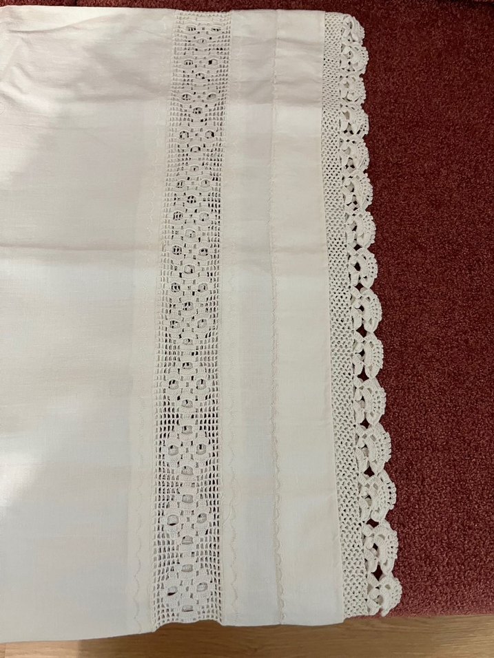 Ara ve uç dantelli yastık-karyola eteği - Görsel 5