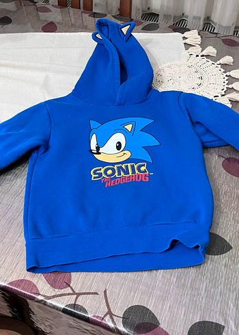 Erkek Çocuk Kapüşonlu Mavi Sonic baskılı Sweatshirt - Görsel 2