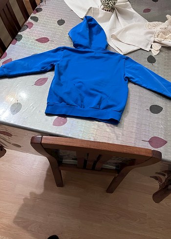 Erkek Çocuk Mavi Kapüşonlu Baskılı Sweatshirt - Görsel 8