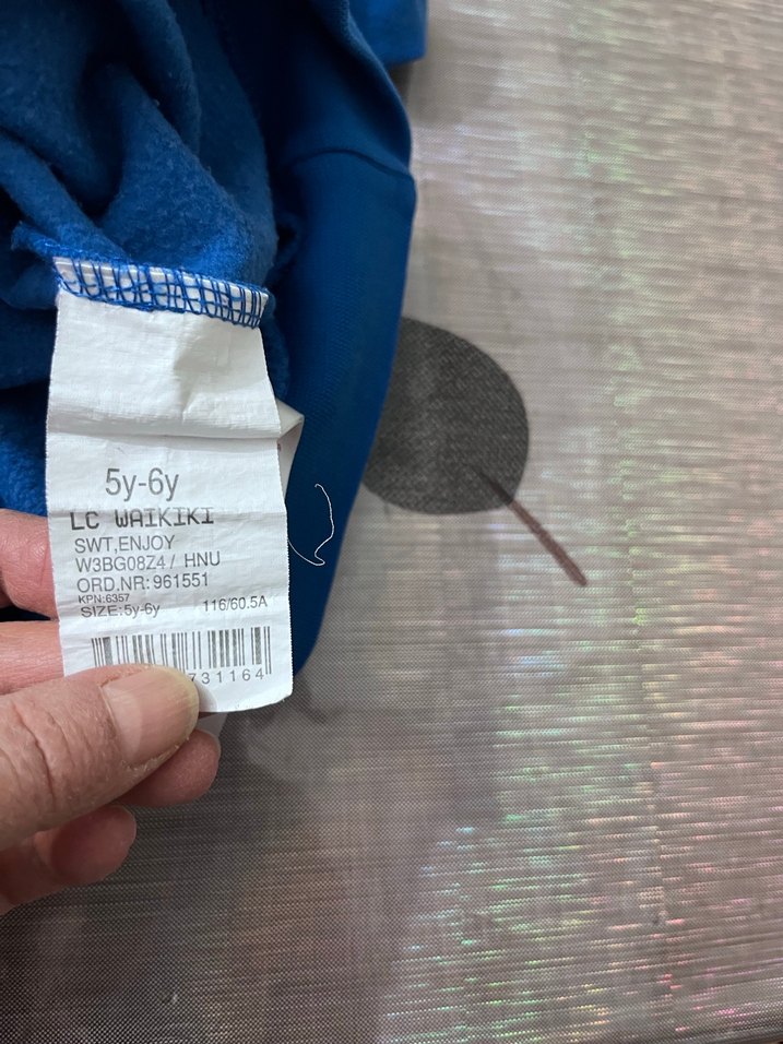 Erkek Çocuk Mavi Kapüşonlu Baskılı Sweatshirt - Görsel 5