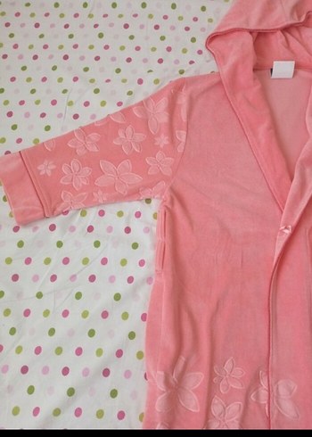 Nakışlı Pembe sabahlık - Görsel 2