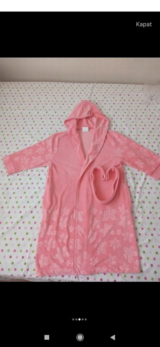 Nakışlı Pembe sabahlık - Görsel 4