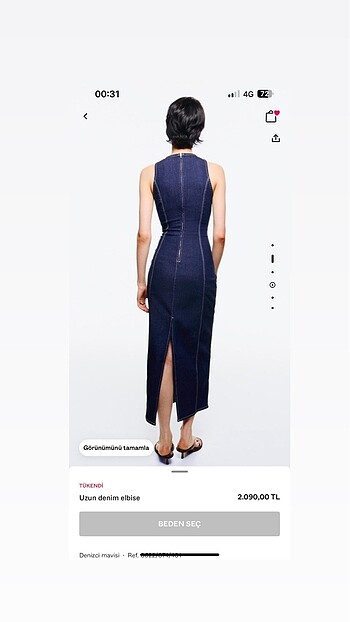 Bershka BERSHKA uzun kot elbise