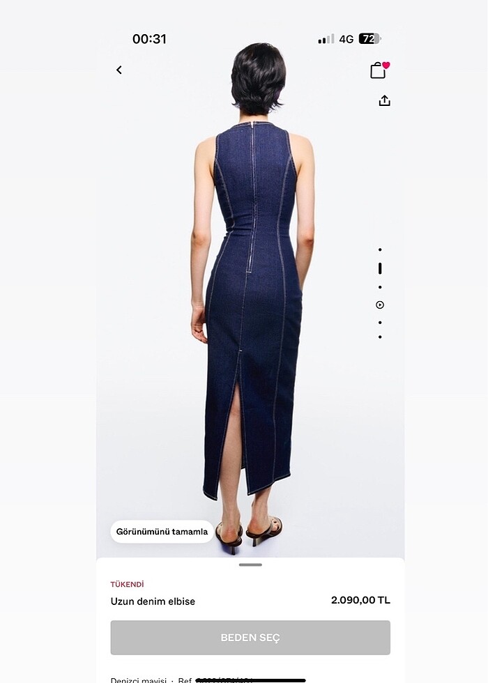 BERSHKA uzun kot elbise - Görsel 2