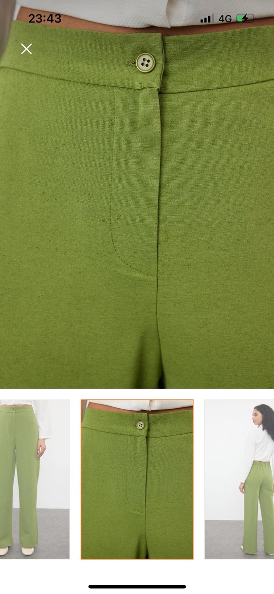 Kadın Açık Yeşil Midi Kumaş Pantolon - Görsel 5